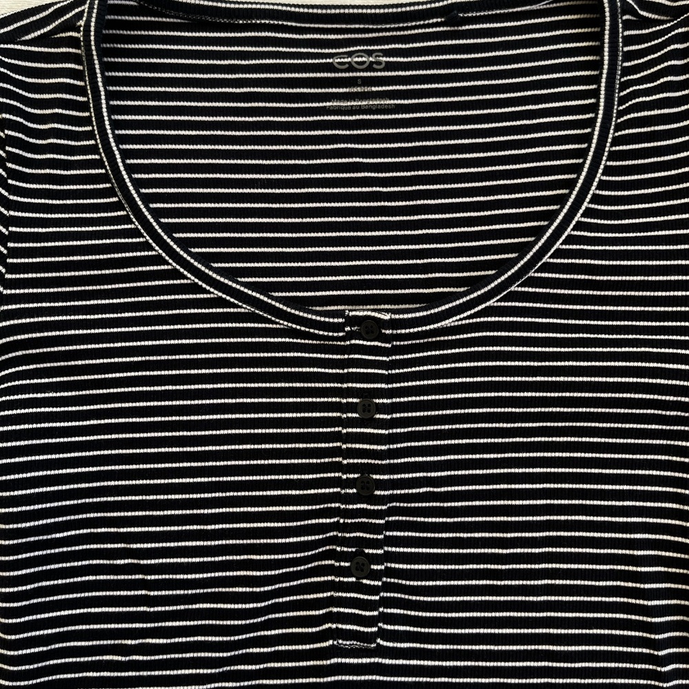 Cos Ribbed Henley T-Shirt Size S Like New View 5